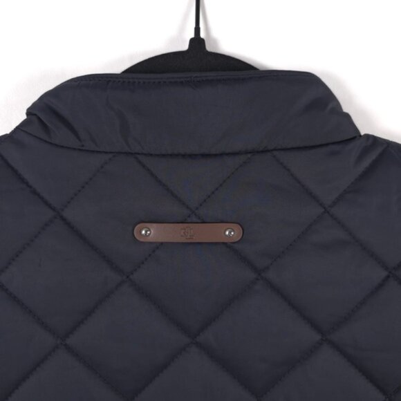 NWT LAUREN RALPH LAUREN Women’s Crest-Patch Diamond Quilted Vest Dark Navy LARGE - Picture 8 of 14
